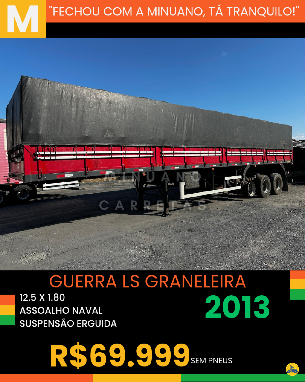 CARRETA SEMI-REBOQUE GRANELEIRO Minuano Carretas VACARIA RIO GRANDE DO SUL RS